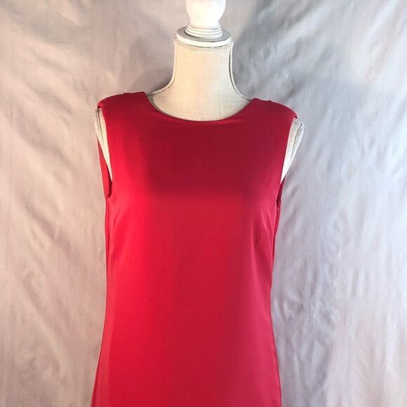 Zara Red Colored Sleeveless Sheath with Back Drape Dress XS - Picture 2 of 14